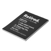 gepensioneerd. definitie grappige pensionering notitieblok (Gedraaid)