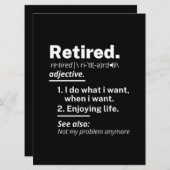 gepensioneerd. definitie grappige pensionering save the date (Voorkant / Achterkant)