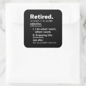 gepensioneerd. definitie grappige pensionering vierkante sticker (Tas)