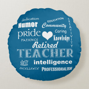 Gepensioneerd docent Pride-White Heart+ Rond Kussen