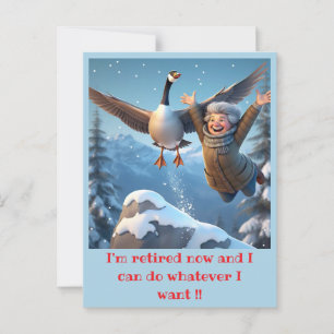 " GEPENSIONEERD EN GELUKKIG " BRIEFKAART