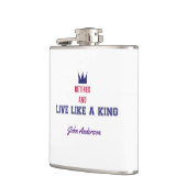 Gepensioneerd en leven als een koning heupfles (Links)