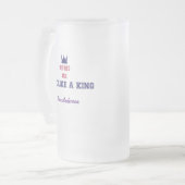 Gepensioneerd en leven als een koning matglas bierpul (Voorkant links)