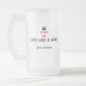 Gepensioneerd en leven als een koning matglas bierpul (Links)