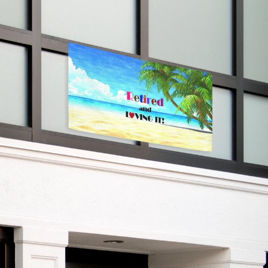 Gepensioneerd en liefhebbend...kleurrijk ontwerp, spandoek (Buitenkant Gebouw)