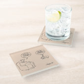 Gepensioneerd Glazen Onderzetter (Schuin)