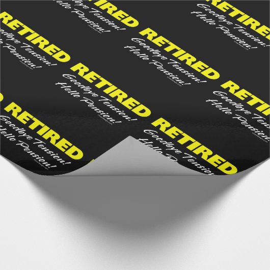 Gepensioneerd Hellow Pensioen (donker) Cadeaupapier (Hoek)