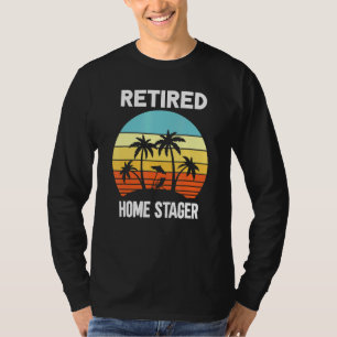 Gepensioneerd Home Stager pensioen strand palmboom T-shirt