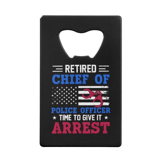 Gepensioneerd hoofd van de politie - Amerikaans-gr Kredietkaart Flessenopener (Voorkant)