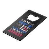 Gepensioneerd hoofd van de politie - Amerikaans-gr Kredietkaart Flessenopener (Voorkant Gekanteld)
