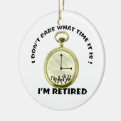 Gepensioneerd horloge keramisch ornament (Links)