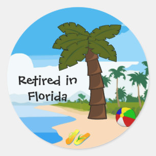 Gepensioneerd in Florida Ronde Sticker