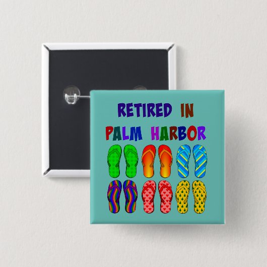 Gepensioneerd in Palm Harbour Vierkante Button 5,1 Cm (Voorkant /achterkant)