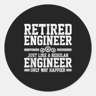 Gepensioneerd ingenieur Engineering Grappig gezegd Ronde Sticker