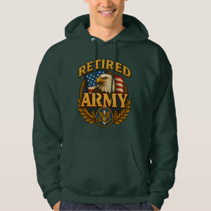 Gepensioneerd LEGER-ontwerp met vlag en adelaar Hoodie