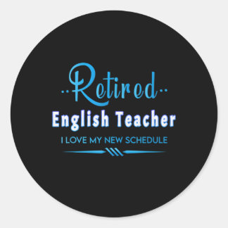 Gepensioneerd leraar Engels Gezegde Educator op Re Ronde Sticker