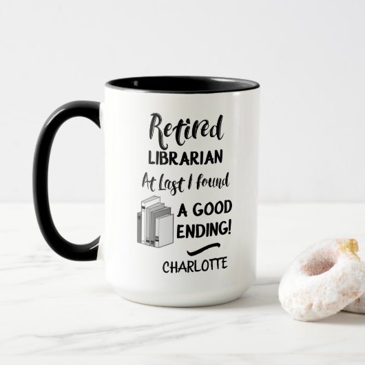 Gepensioneerd Librarian Funny Quote Mok (Met donut)