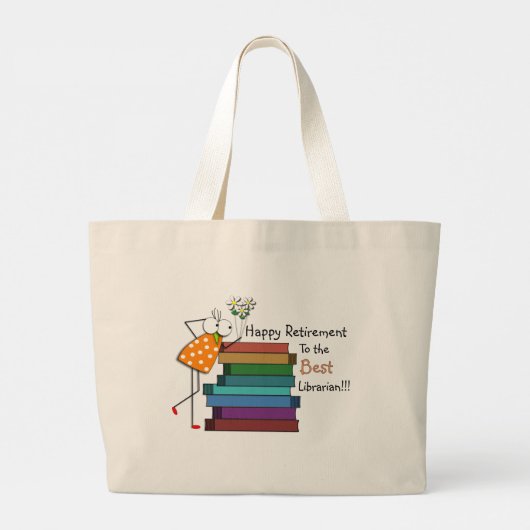 Gepensioneerd Librarian Grote Tote Bag (Achterkant)