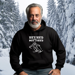 Gepensioneerd maar niet vermoeid pensioen skisport hoodie
