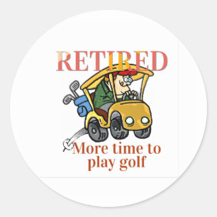 Gepensioneerd, meer tijd om Golf te spelen Ronde Sticker