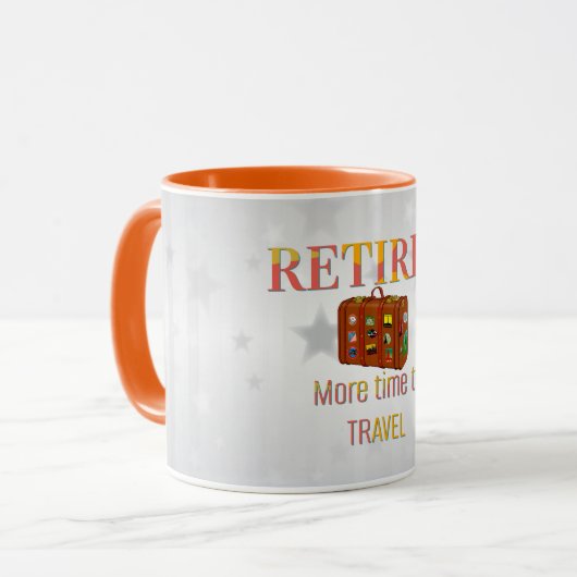 Gepensioneerd, meer tijd om te reizen mok (Voorkant links)