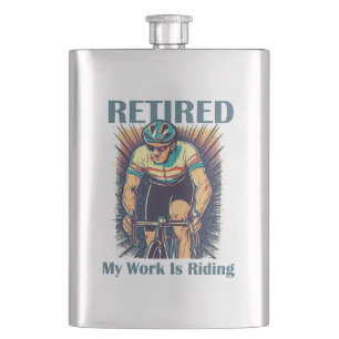 Gepensioneerd Mijn werk is fietsen Flacon