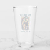Gepensioneerd Mijn werk is fietsen Glas (Achterkant)