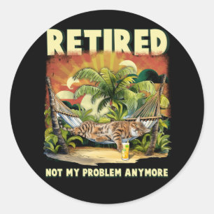 Gepensioneerd Niet Mijn Probleem Meer Grappige Gep Ronde Sticker