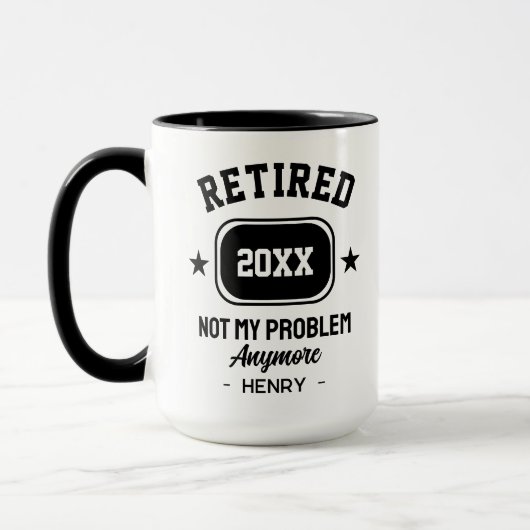 Gepensioneerd Niet Mijn Probleem Meer Vrouwen Mann Mok (Links)