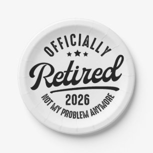 Gepensioneerd Officieel Met Pensioen 2026 Grappig  Papieren Bordje