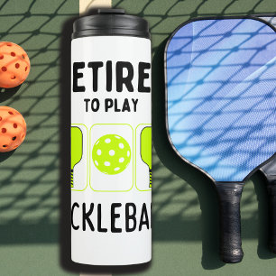 Gepensioneerd om pickleball te spelen thermosbeker