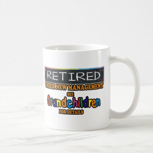 Gepensioneerd onder nieuw beheer koffiemok (Rechts)