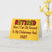 GEPENSIONEERD "ondergoed en scheet" - grappig Kaart (Gele Bloem)