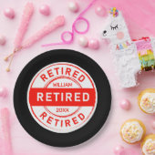 Gepensioneerd plezier! Aangepaste pensioenpartij Papieren Bordje (Feest)