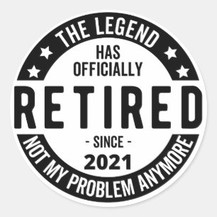 gepensioneerd ronde sticker