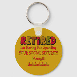 Gepensioneerd —Uitgaven voor sociale zekerheid Sleutelhanger