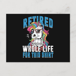 Gepensioneerd Unicorn pensioneerde Grandpa Grandma Briefkaart