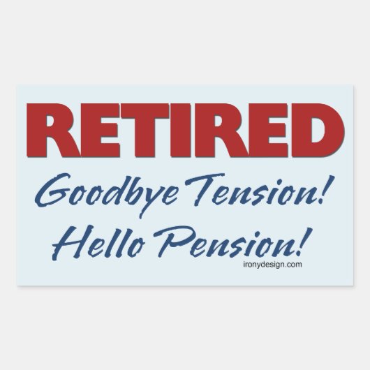 Gepensioneerd: Vaarwel prijsopgave Rechthoekige Sticker (Voorkant)