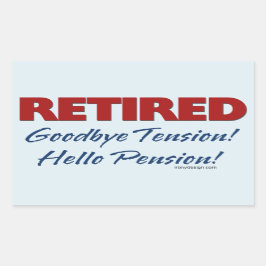 Gepensioneerd: Vaarwel prijsopgave Rechthoekige Sticker
