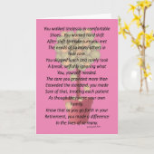 Gepensioneerd verpleegster gedicht roze kaart (Gele Bloem)