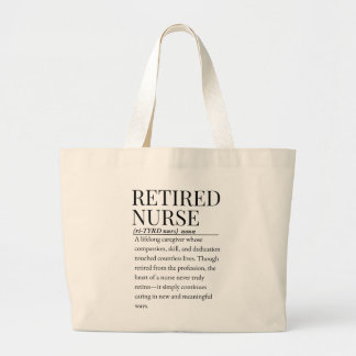 Gepensioneerd verpleegster grote tote bag