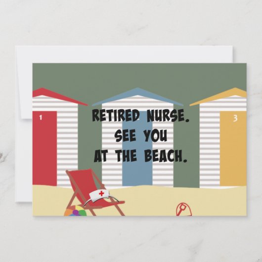 Gepensioneerd verpleegster. Zie je bij het strand. Kaart (Voorkant)
