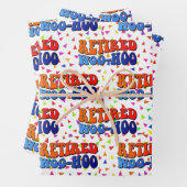Gepensioneerd Woo Hoo Groovy Text Wrapping Paper (In situ)