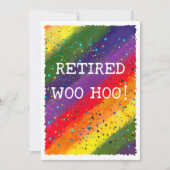 Gepensioneerd Woo Hoo Rainbow Waterverf Confetti P Kaart (Voorkant)