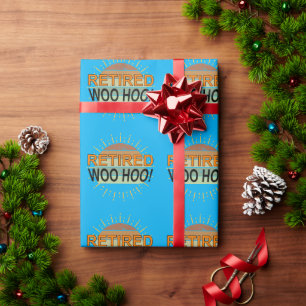 Gepensioneerd Woo Hoo Sunburst Sunset Blue Cadeaupapier