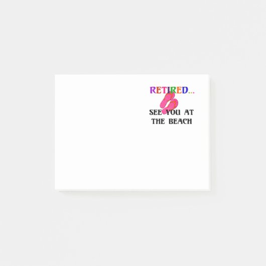 Gepensioneerd - Zie je bij het strand, roze Teensl Post-it® Notes (Voorkant)