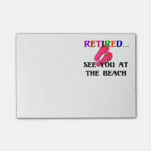 Gepensioneerd: Zie je bij het strand, roze Teensli Post-it® Notes