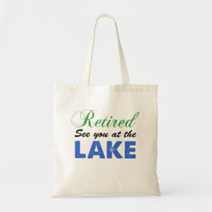 Gepensioneerd Zie je op de Canvas tas van het meer