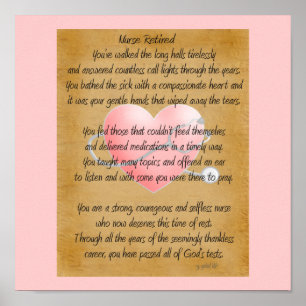 Gepensioneerd zuster Poem Art Poster - door middel