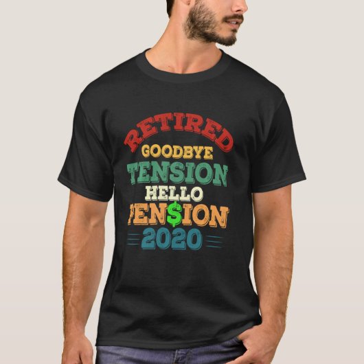 Gepensioneerde afscheid Hallo Pensioen 2020 Funny T-shirt (Voorkant)